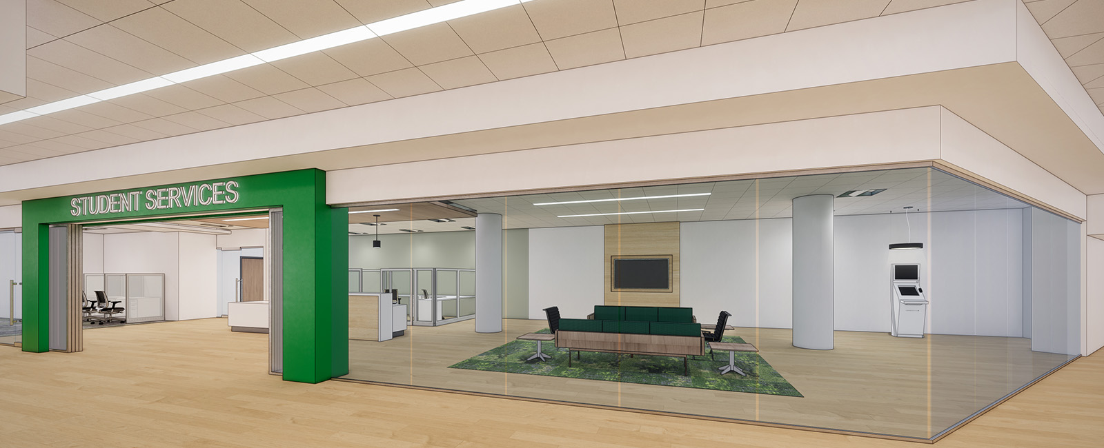 Rendering of the new service center lobby